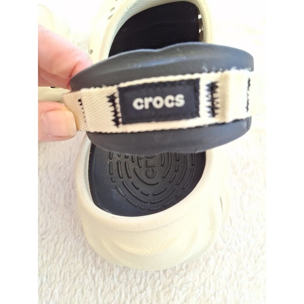 Crocs Echo Clog Bone Black Womens 8 Mens 6 Sculpted Foam 207937-2YJ - Picture 4 of 13